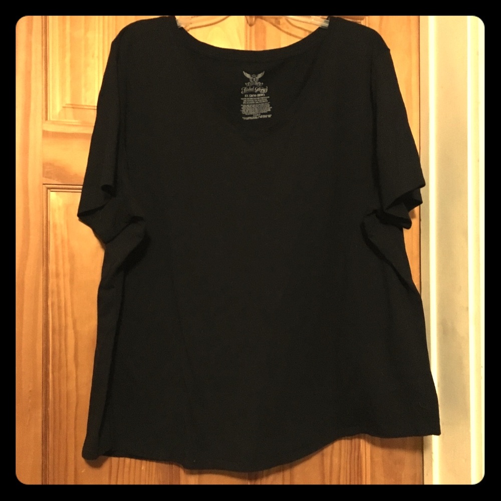Plain Black V Neck Tee